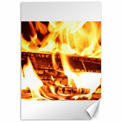 Fire Flame Wood Fire Brand Canvas 12  X 18   by Nexatart