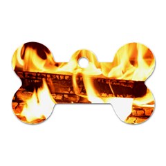 Fire Flame Wood Fire Brand Dog Tag Bone (one Side) by Nexatart