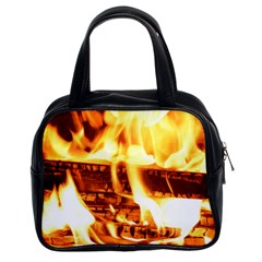 Fire Flame Wood Fire Brand Classic Handbags (2 Sides) by Nexatart