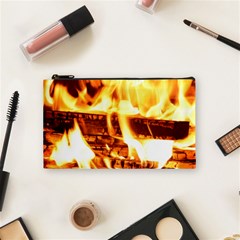 Fire Flame Wood Fire Brand Cosmetic Bag (small)  by Nexatart