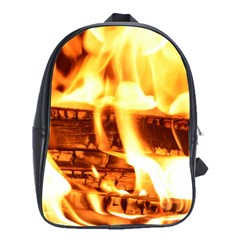 Fire Flame Wood Fire Brand School Bags(large)  by Nexatart