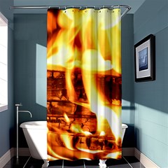 Fire Flame Wood Fire Brand Shower Curtain 36  X 72  (stall)  by Nexatart