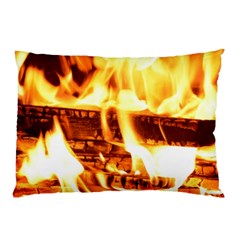 Fire Flame Wood Fire Brand Pillow Case (two Sides) by Nexatart