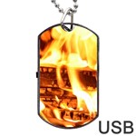 Fire Flame Wood Fire Brand Dog Tag USB Flash (Two Sides) Front