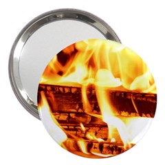 Fire Flame Wood Fire Brand 3  Handbag Mirrors by Nexatart