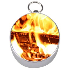 Fire Flame Wood Fire Brand Silver Compasses by Nexatart