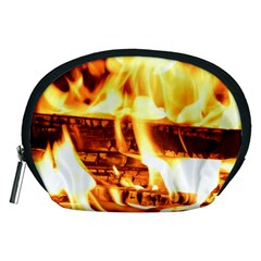 Fire Flame Wood Fire Brand Accessory Pouches (medium)  by Nexatart