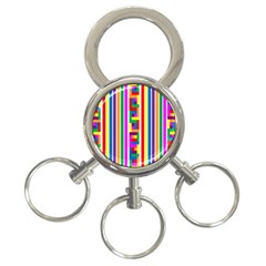 Rainbow Geometric Design Spectrum 3-ring Key Chains by Nexatart