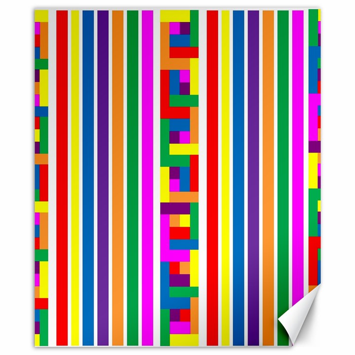 Rainbow Geometric Design Spectrum Canvas 8  x 10 