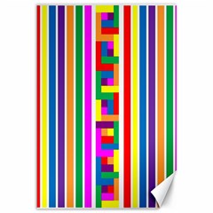 Rainbow Geometric Design Spectrum Canvas 12  X 18   by Nexatart