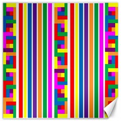 Rainbow Geometric Design Spectrum Canvas 16  X 16   by Nexatart