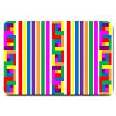 Rainbow Geometric Design Spectrum Large Doormat  by Nexatart