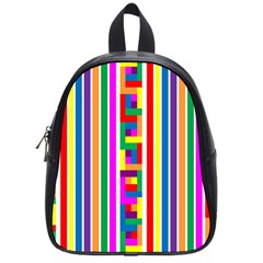 Rainbow Geometric Design Spectrum School Bags (small)  by Nexatart