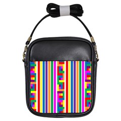 Rainbow Geometric Design Spectrum Girls Sling Bags by Nexatart