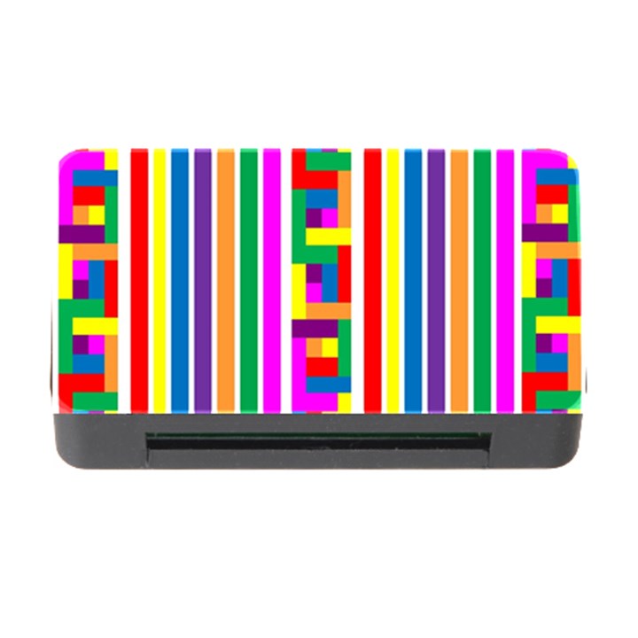 Rainbow Geometric Design Spectrum Memory Card Reader with CF