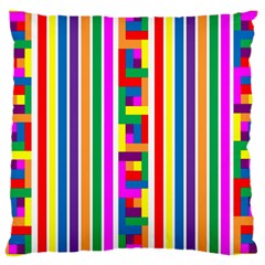 Rainbow Geometric Design Spectrum Large Cushion Case (one Side) by Nexatart