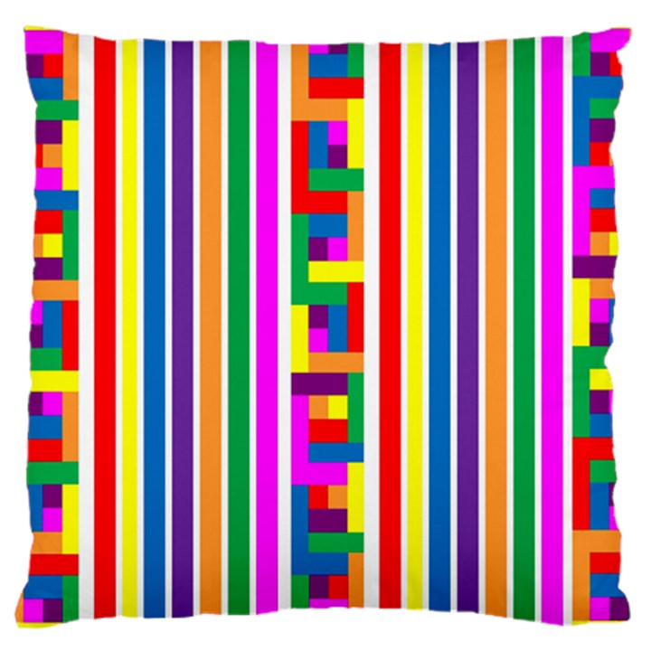 Rainbow Geometric Design Spectrum Large Cushion Case (Two Sides)