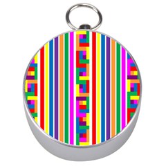 Rainbow Geometric Design Spectrum Silver Compasses by Nexatart