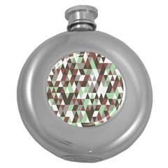 Pattern Triangles Random Seamless Round Hip Flask (5 Oz) by Nexatart