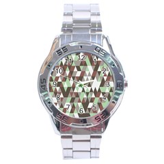 Pattern Triangles Random Seamless Stainless Steel Analogue Watch by Nexatart