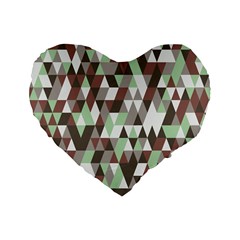 Pattern Triangles Random Seamless Standard 16  Premium Heart Shape Cushions by Nexatart