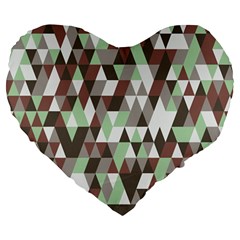 Pattern Triangles Random Seamless Large 19  Premium Heart Shape Cushions by Nexatart