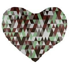 Pattern Triangles Random Seamless Large 19  Premium Flano Heart Shape Cushions by Nexatart