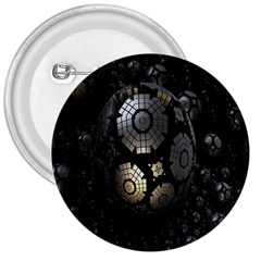 Fractal Sphere Steel 3d Structures 3  Buttons by Nexatart