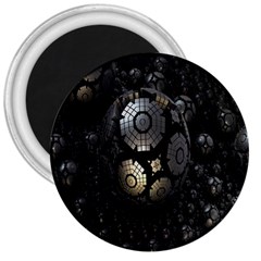 Fractal Sphere Steel 3d Structures 3  Magnets by Nexatart