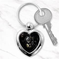 Fractal Sphere Steel 3d Structures Key Chains (heart)  by Nexatart