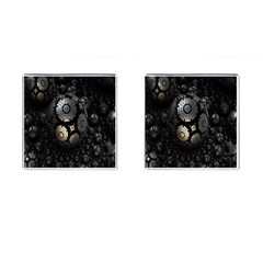 Fractal Sphere Steel 3d Structures Cufflinks (square) by Nexatart