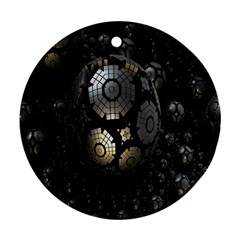 Fractal Sphere Steel 3d Structures Round Ornament (two Sides) by Nexatart