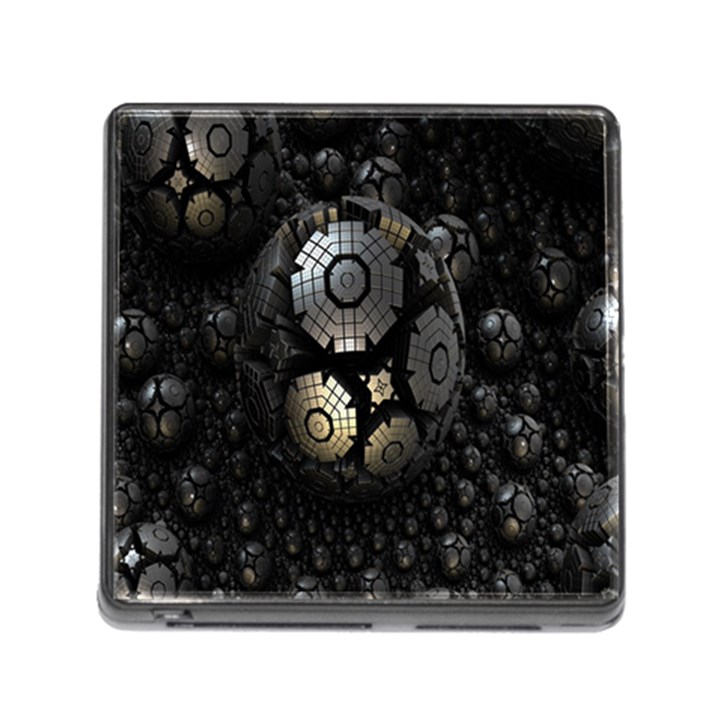 Fractal Sphere Steel 3d Structures Memory Card Reader (Square)