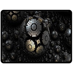 Fractal Sphere Steel 3d Structures Fleece Blanket (large) 