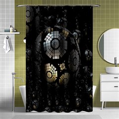 Fractal Sphere Steel 3d Structures Shower Curtain 48  X 72  (small)  by Nexatart