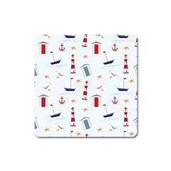 Seaside Beach Summer Wallpaper Square Magnet