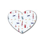 Seaside Beach Summer Wallpaper Heart Coaster (4 pack)  Front