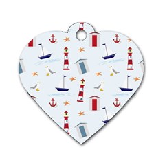 Seaside Beach Summer Wallpaper Dog Tag Heart (one Side) by Nexatart