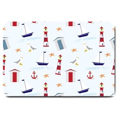 Seaside Beach Summer Wallpaper Large Doormat  by Nexatart