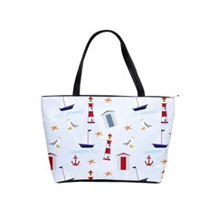 Seaside Beach Summer Wallpaper Shoulder Handbags by Nexatart