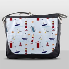 Seaside Beach Summer Wallpaper Messenger Bags by Nexatart