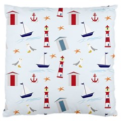 Seaside Beach Summer Wallpaper Large Cushion Case (one Side) by Nexatart