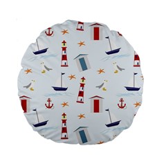 Seaside Beach Summer Wallpaper Standard 15  Premium Round Cushions by Nexatart