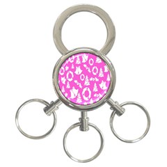 Pink Christmas Background 3-ring Key Chains