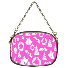 Pink Christmas Background Chain Purses (one Side)  by Nexatart