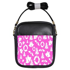 Pink Christmas Background Girls Sling Bags by Nexatart