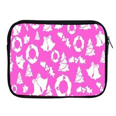 Pink Christmas Background Apple Ipad 2/3/4 Zipper Cases by Nexatart