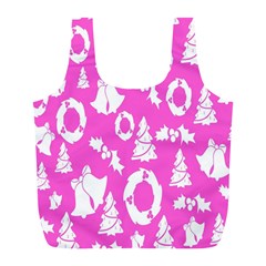 Pink Christmas Background Full Print Recycle Bags (l)  by Nexatart