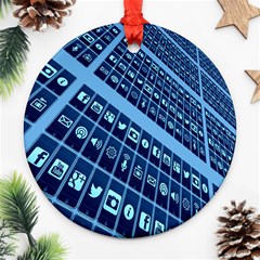 Mobile Phone Smartphone App Ornament (round) by Nexatart