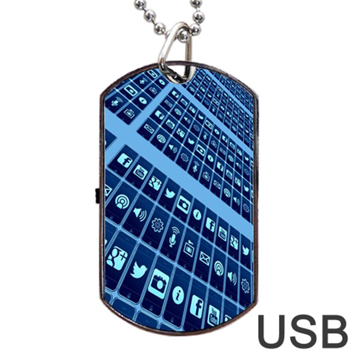 Mobile Phone Smartphone App Dog Tag USB Flash (One Side)